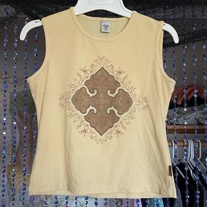 2004 PrAna tank top Y2K yellow crop top